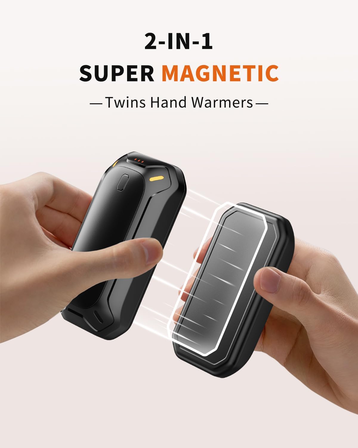 Magnetic Hand Warmers Rechargeable 2 pack, Electric Handwarmers Ultra Thin Light Portable for Pocket Gloves,3 Levels Heat, Up to 8 hrs, UL Certified,Idea Tech Gifts for Men, Women