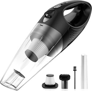 Handheld Vacuum Cordless, Car Vacuum Cleaner High Power with Fast Cahrge Tech, Portable Rechargeable Mini Vacuum with Large-Capacity Battery